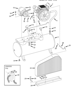 Tank Assembly Parts Diagram and Parts List for CE800200AJ  Campbell Hausfeld Compressor